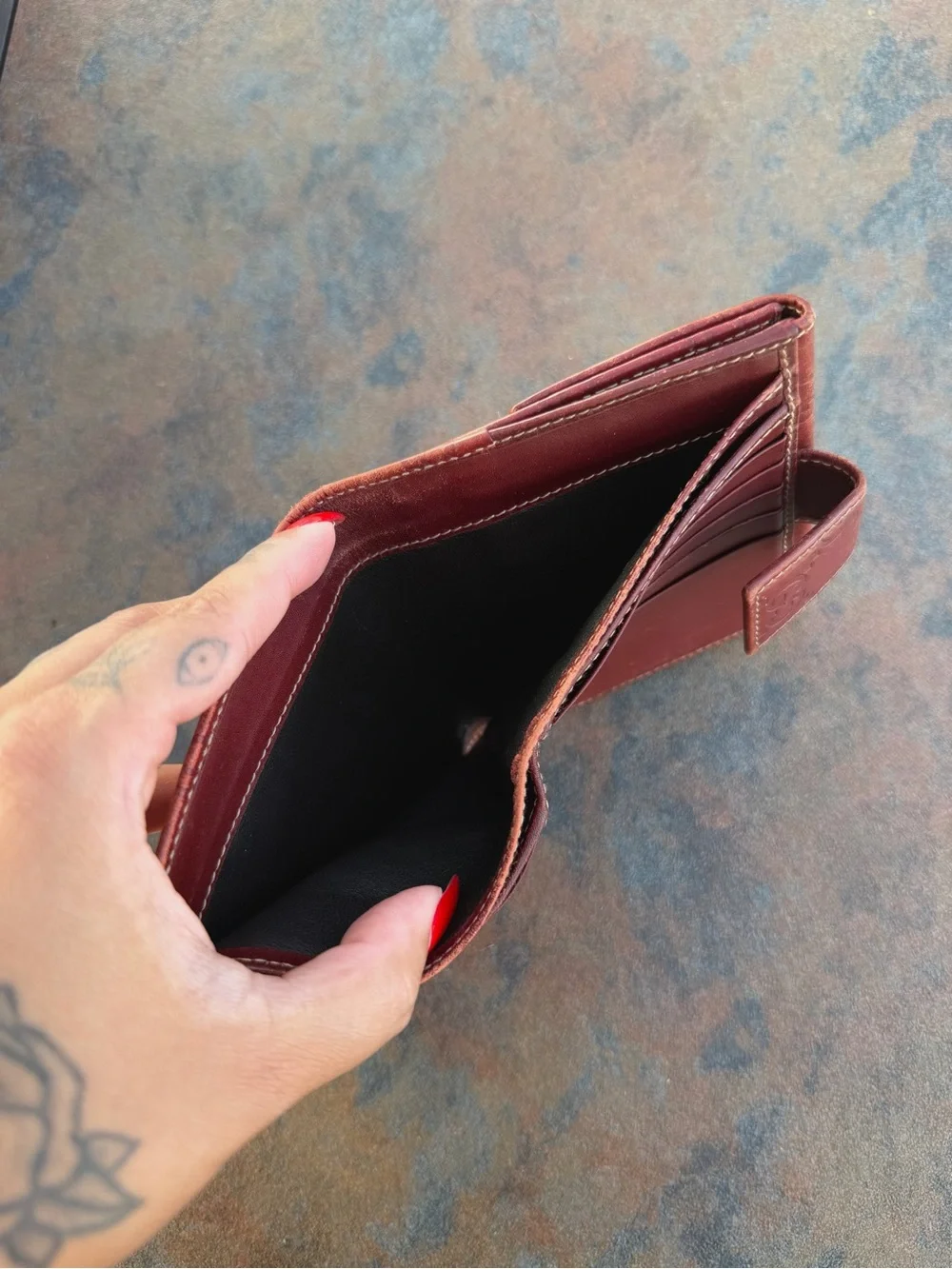 Archival Gucci Guccissima Red Bi-Fold Wallet, Visible Wear